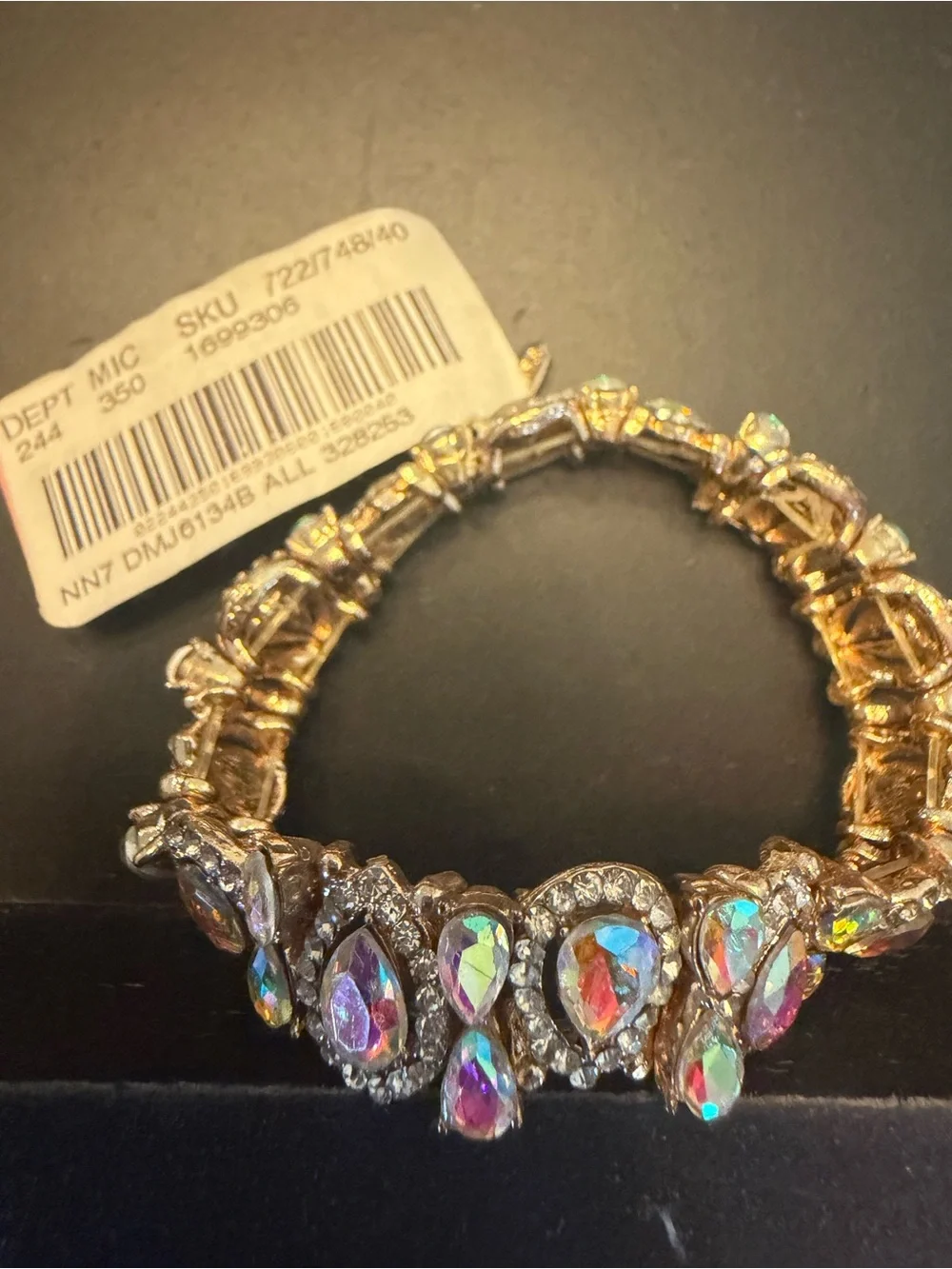 Natasha Couture Gold Crystal Link Bracelet
